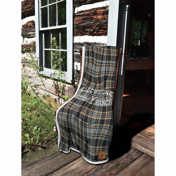 Yellowstone Silk Touch Sherpa Reverse Throw, 60" x 70"