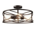 thumbnail image 1 of Cedar Hill 4 -Light 17-in Matte Bronze Semi Flush Mount Light with Light Bulb, 1 of 8