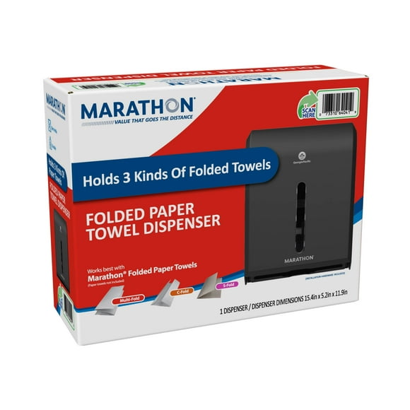 Marathon Combo Folded Paper Towel Dispenser, Smoke