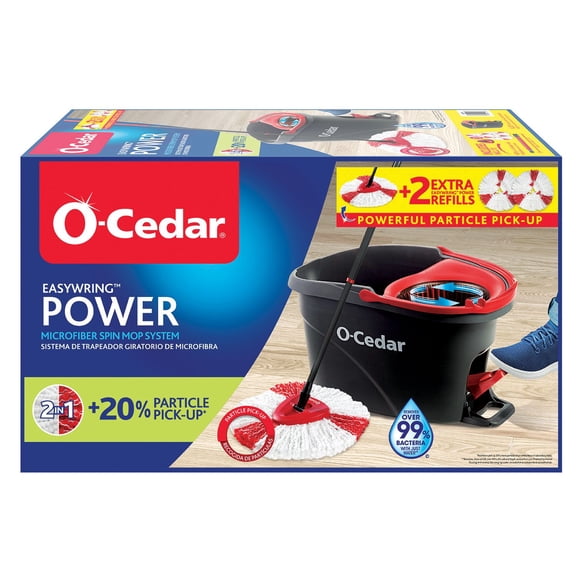 O-Cedar EasyWring Power Spin Mop System+ 2 Extra Mop Head Refills, 3ct.