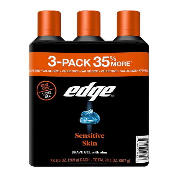 Edge Sensitive Skin Shaving Gel for Men, 9.5 oz., 3 pk.