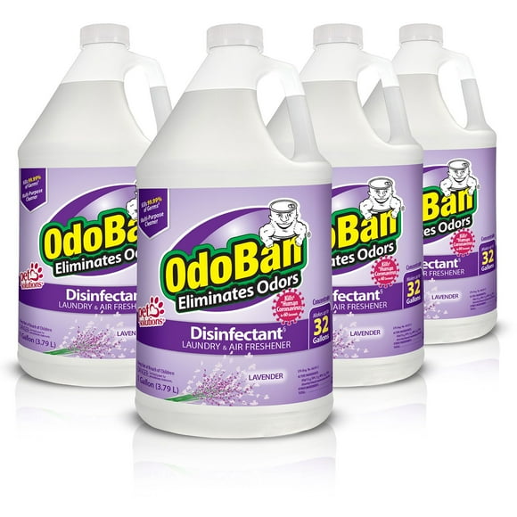 OdoBan Odor Eliminator and Disinfectant Concentrate, 1 gal., 4 pk., Lavender