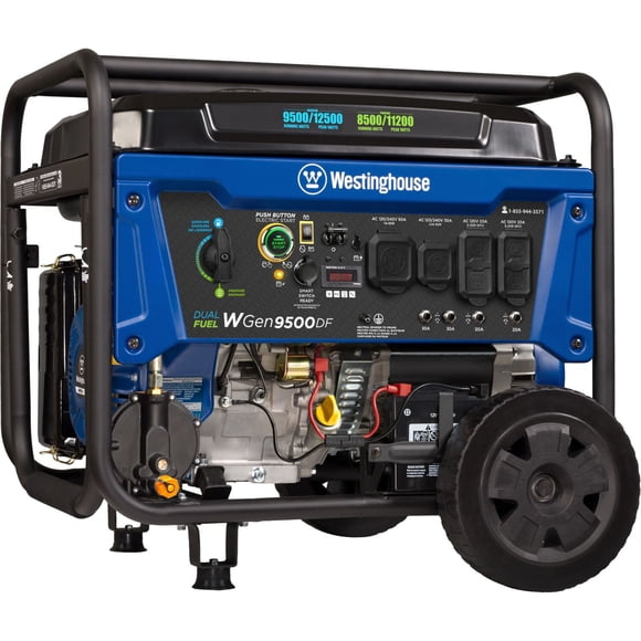 12500/9500–Watt Westinghouse Dual Fuel Portable Generator + Remote Electric Start