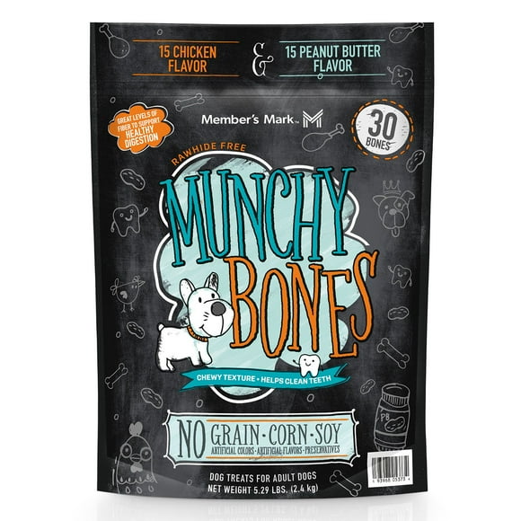 Member's Mark Munchy Bones Dog Treats for Adult Dogs, 30 ct.