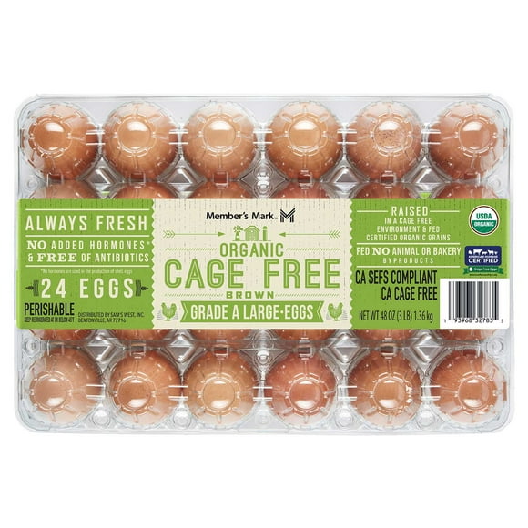 Member's Mark Organic Cage Free Grade A Large Brown Eggs, 2 dozen