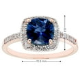 thumbnail image 3 of Cushion Cut Gemstone & 0.18 CT.T.W. Halo Diamond Ring in 14K Gold, 3 of 4