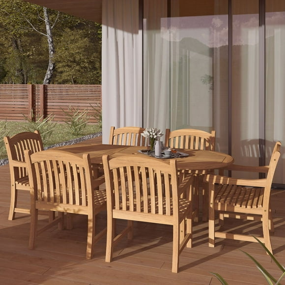 Amazonia Hayden Teak Outdoor Dining Set, Choose Style