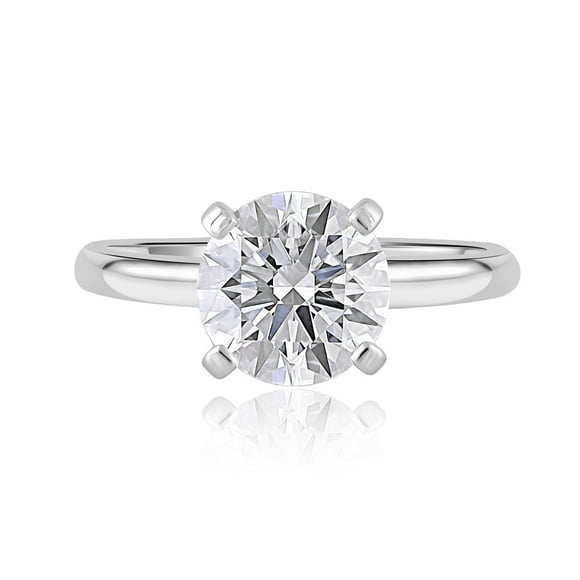 Lab Created Round Cut Solitaire Diamond Ring in 18K Gold