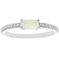 thumbnail image 1 of Baguette Cut Gemstone and 0.10 CT. T.W. Diamond Ring in 14K Gold, 1 of 4