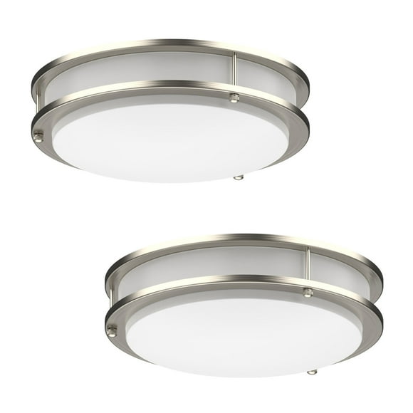 Boost LED Ceiling Light Double Ring Flush Mount 12" 5CCT 2-Pack