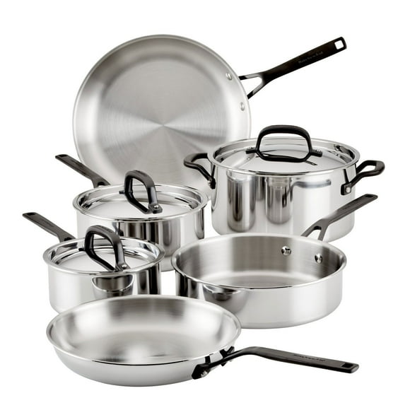 KitchenAid 9-Piece 5-Ply Clad Stainless Steel Cookware Set