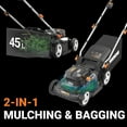 thumbnail image 3 of WORX WG745.1 40V 17'' Brushless Cordless Battery Powered Push Lawn Mower - 2 Blades 2 Batteries & Charger Included, 3 of 8