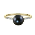 thumbnail image 4 of Cultured Freshwater Pearl and 0.08 CT.T.W. Diamond Ring in 14K Gold, 4 of 6