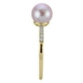 thumbnail image 3 of Cultured Freshwater Pearl and 0.08 CT.T.W. Diamond Ring in 14K Gold, 3 of 6