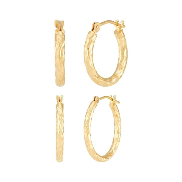 Hoop Earring Set in 14K Gold
