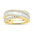 thumbnail image 1 of 1.18 CT. T.W. Baguette Cut Cross Over Diamond Band in 14K Gold, 1 of 7