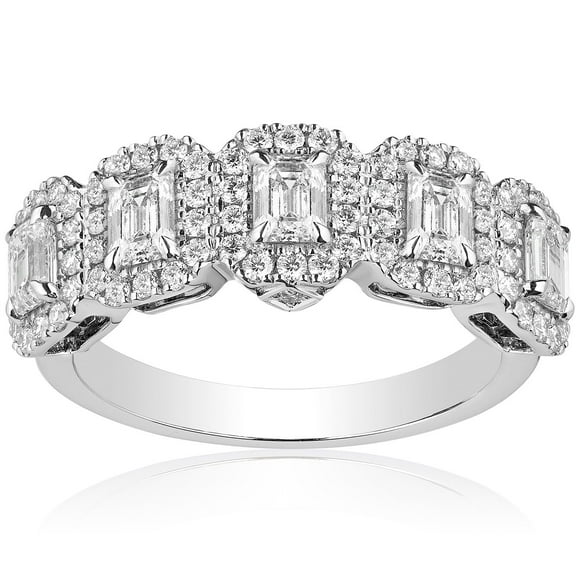 1.50 CT. T.W. 5-Stone Diamond Halo Band
