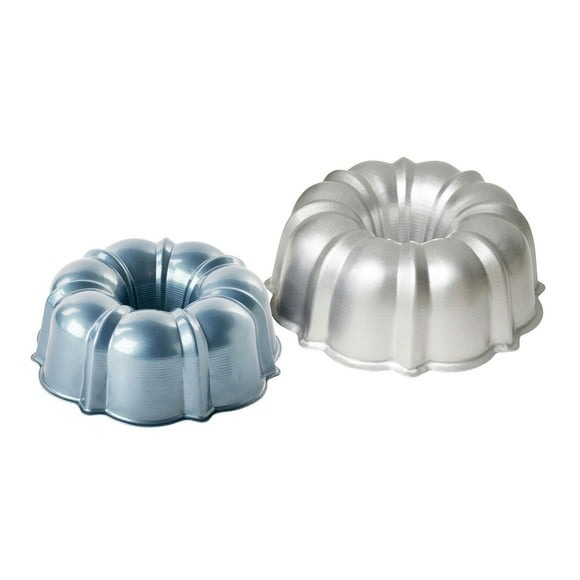 Nordic Ware 2-Piece Nonstick Formed Aluminum Tiered Bundt Set, 12 Cup and 6 Cup