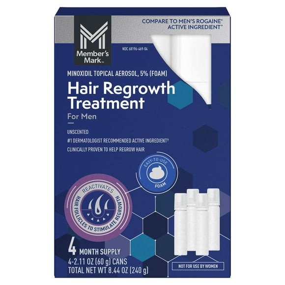 Member's Mark Minoxidil 5% 120 Day Foam, 8.44 oz.