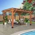 thumbnail image 1 of Backyard Discovery Beaumont Cedar Pergola with Trellis Roof and PowerPort, Choose Size, 1 of 10