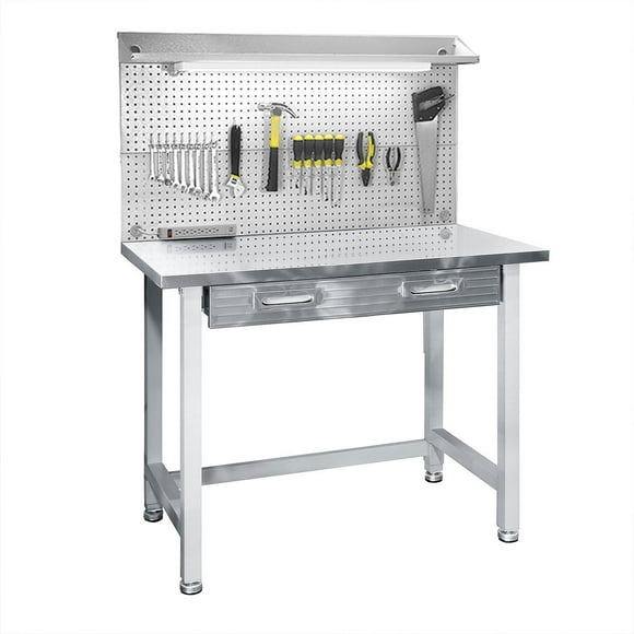 Seville Classics UltraHD Stainless Steel LED Lighted Workcenter