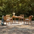 thumbnail image 4 of Cambridge Casual Mosko Teak Outdoor Dining Patio Set, 5pc, 4 of 12