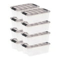 thumbnail image 1 of IRIS USA, Stack & Pull 13 Quart Clear Plastic Storage Box, 10.98" W x 16.50" L x 6.53" H, 8 Piece Set, 1 of 9