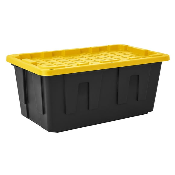 Member's Mark 40 Gallon Heavy-Duty Black and Yellow Storage Tote,  22.0" D x  38.2" W x 16.4" H, 1 pack or 2 pack