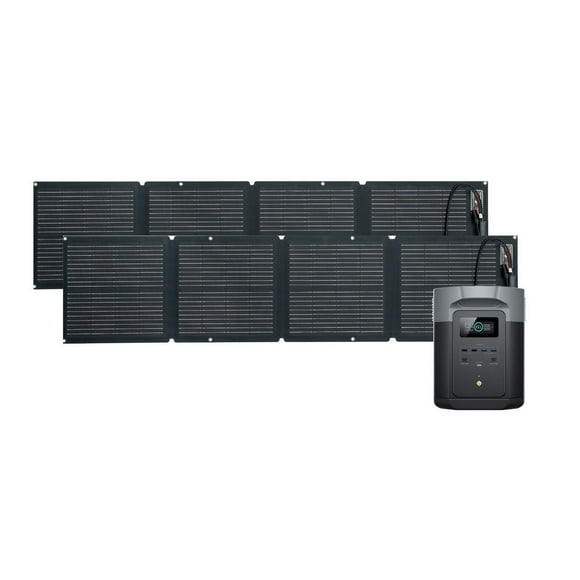 3400-Watt EcoFlow DELTA 2 Max Portable Power Station With X Boost Technology + 2 pcs 110W Solar Panel