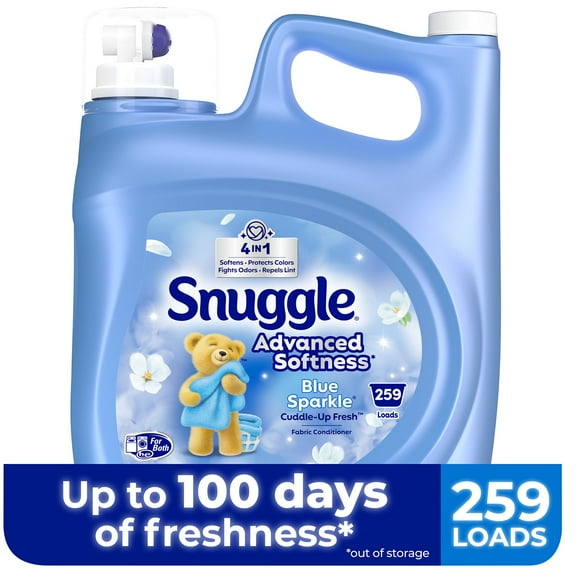 Snuggle Advanced Softness Liquid Fabric Softener, Blue Sparkle, 259 loads, 176 fl. oz.